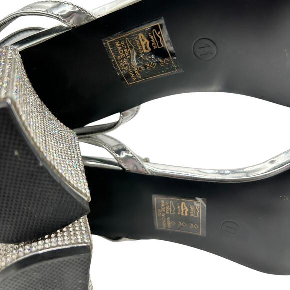 Azalea Wang Women's Parry Metallic Ankle Strap Block‎ Heel Sandals Size 11 - Picture 11 of 12